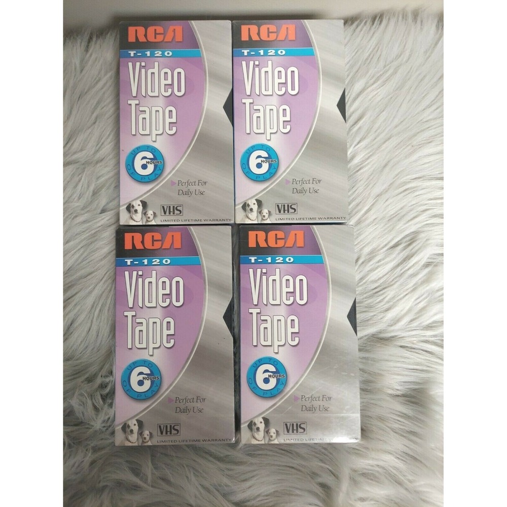 Lot of 4 RCA VHS Video Tapes T-120 6 hours Perfect for Daily Use Sealed